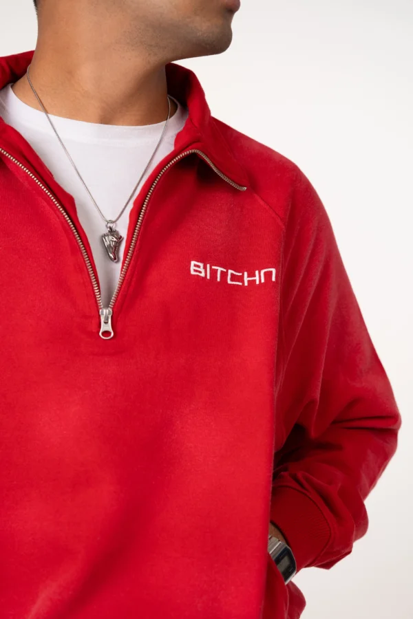 Washed Half Zip-Up Sweatshirt - Image 4