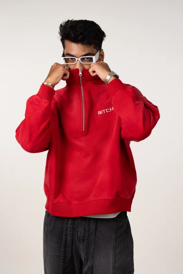 Washed Half Zip-Up Sweatshirt - Image 2