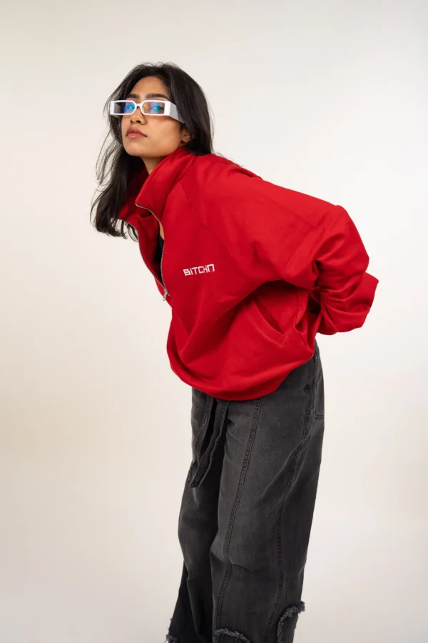 Solid Half Zip-Up Sweatshirt - Image 4
