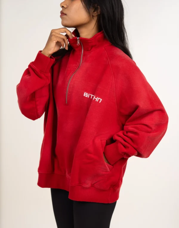 Washed Half Zip-Up Sweatshirt - Image 5