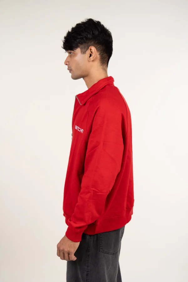 Solid Half Zip-Up Sweatshirt - Image 3