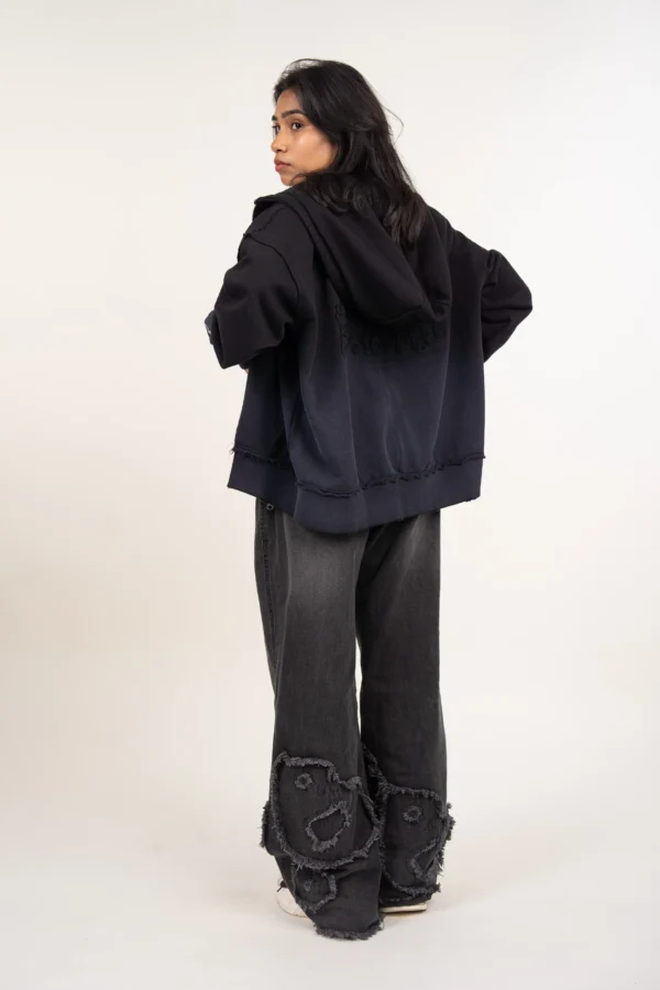3D Silhouette Denim Flared Pants - Image 3