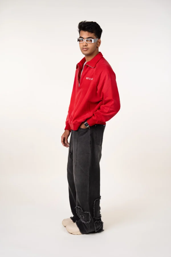 Washed Half Zip-Up Sweatshirt - Image 8