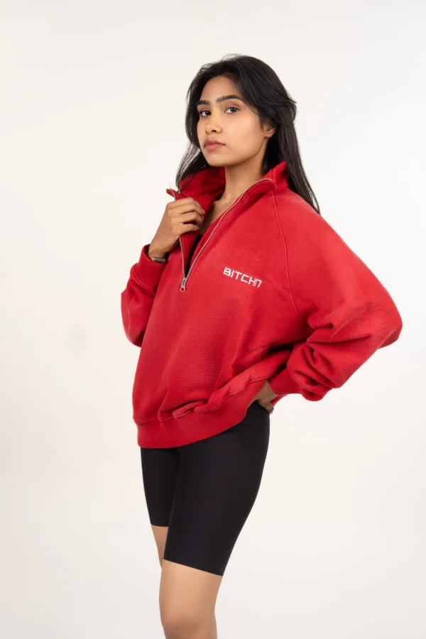 Washed Half Zip-Up Sweatshirt - Image 3