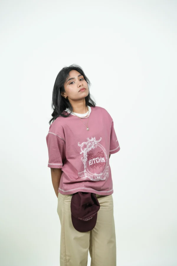 DUSTY ROSE WIZARD CROPPED BOXY TEE - Image 2