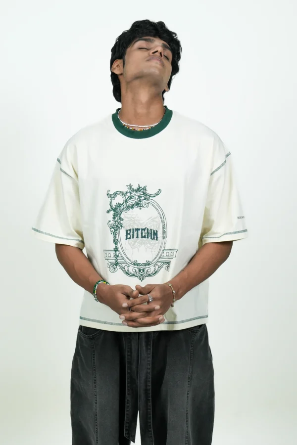 ANTIQUE WHITE CROPPED BOXY TEE - Image 5