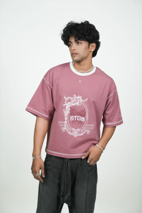 DUSTY ROSE WIZARD CROPPED BOXY TEE