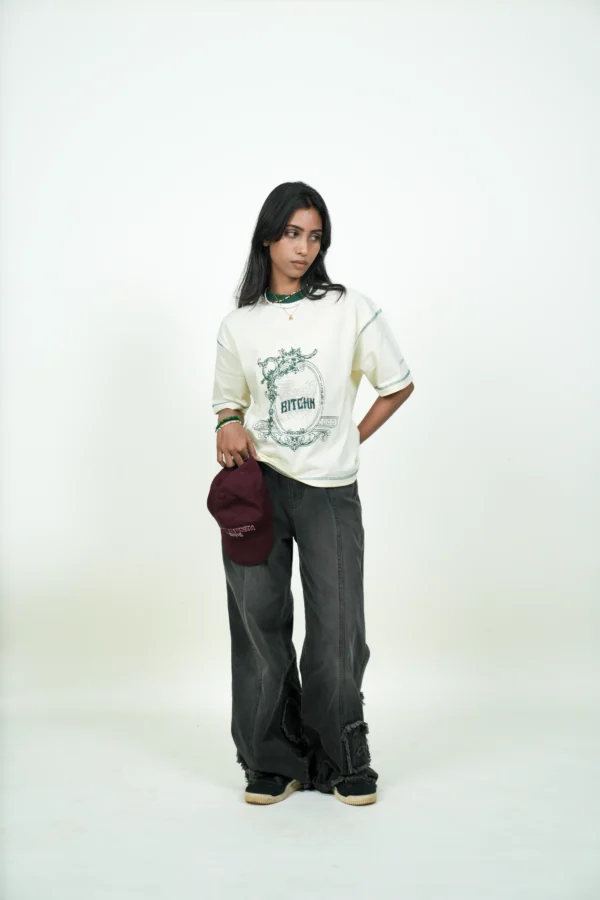 ANTIQUE WHITE CROPPED BOXY TEE - Image 4