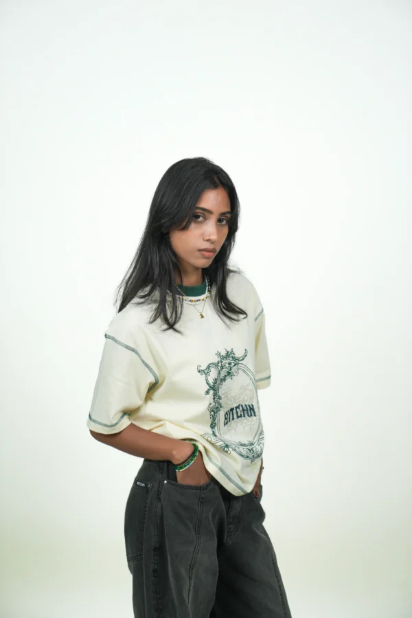 ANTIQUE WHITE CROPPED BOXY TEE - Image 2