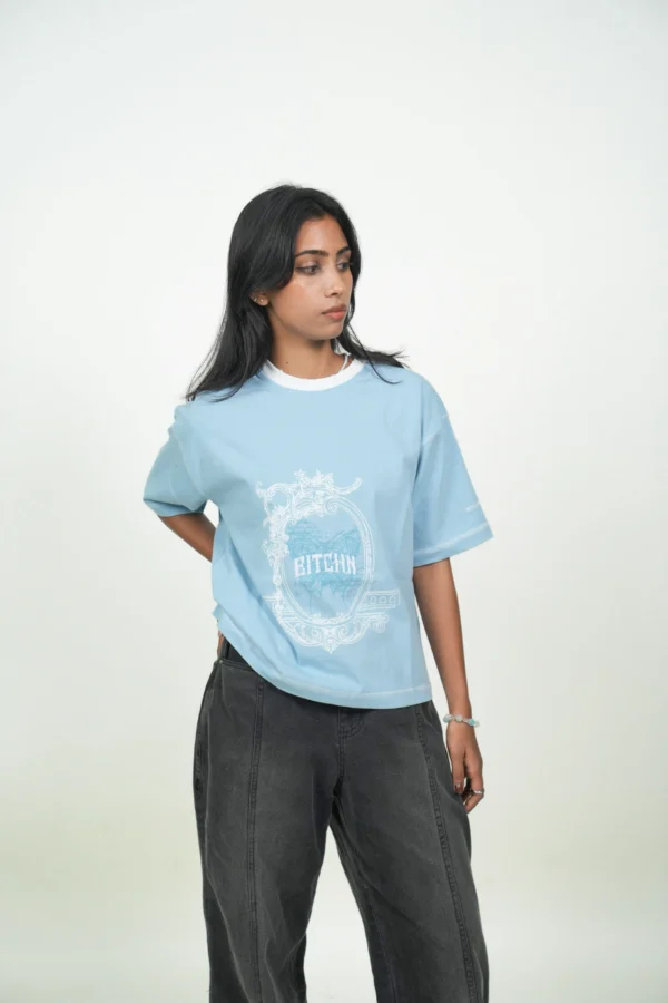 BLUE WIZARD CROPPED BOXY TEE